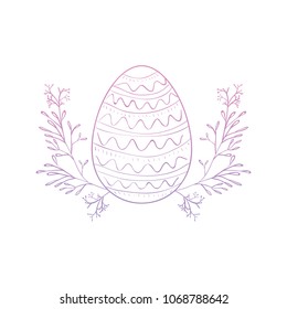 happy easter egg paint with wreath