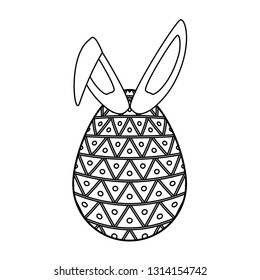 happy easter egg with rabbit ears