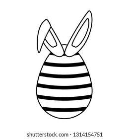 happy easter egg with rabbit ears