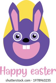 happy easter egg and rabbit illustration design