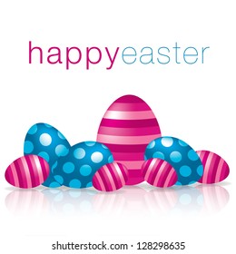 Happy Easter egg with reflection card in vector format.