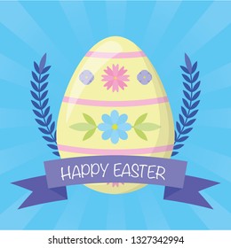 happy easter egg ribbon