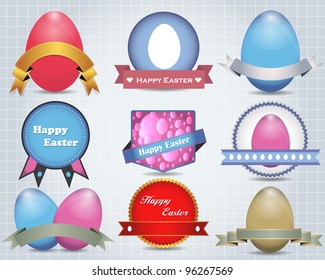 Happy Easter Egg Ribbon Vector Design