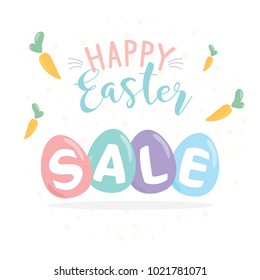 Happy Easter Egg Sale with carrot