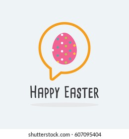 Happy Easter Egg speech bubble.