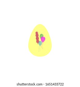 Happy  Easter egg .Spring holiday. Vector Illustration. Hand drawn.Fresh concept. Spring Easter card for design card, banner,ticket, leaflet and so on. 