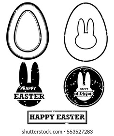 Happy Easter egg stamp vector illustration