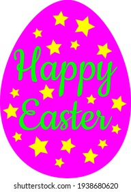 Happy easter egg with the star