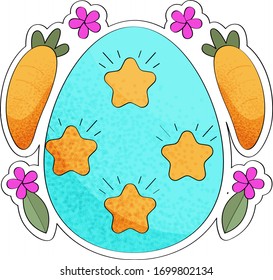 Happy easter egg with stars