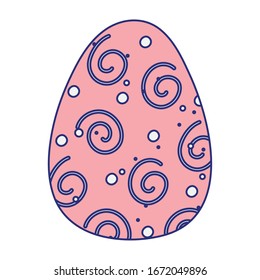 happy easter egg traditional decoration season icon vector illustration