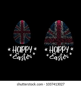 Happy Easter and Easter egg with United Kingdom flag