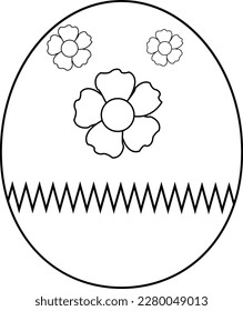 Happy Easter Egg Vector Hand Drawn Illustration Coloring Page 
