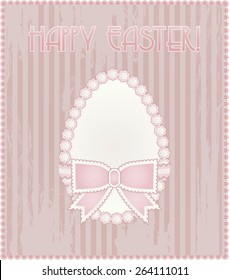 Happy Easter egg vintage card, vector illustration