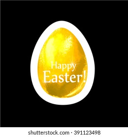 Happy easter! Egg watercolor. Vector