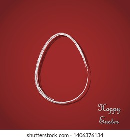 Happy Easter Egg with a white stroke. Vector Illustration