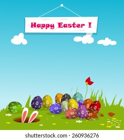 Happy Easter with eggs