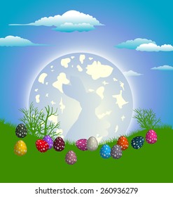 Happy Easter with eggs