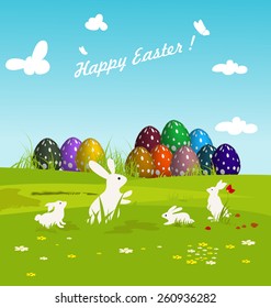 Happy Easter with eggs