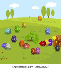 Happy Easter with eggs