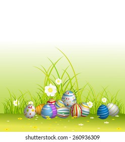 Happy Easter with eggs