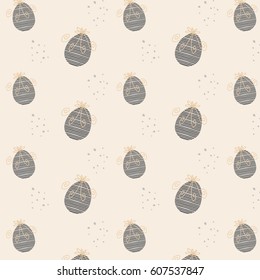 Happy Easter eggs background, original eggs illustration, vector hand drawn