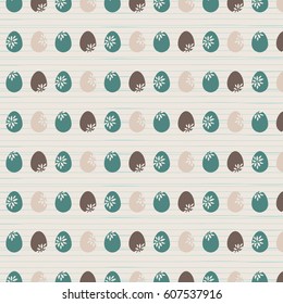 Happy Easter eggs background, sweet eggs with flowers, vector hand drawn