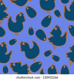Happy Easter eggs and birds hanging pattern