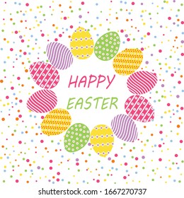 Happy Easter, Eggs, Bright & Fresh colors, Card designs, Seasonal Wishes, Greetings.