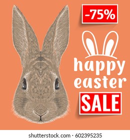 Happy Easter. Easter Eggs and Bunny Ears Vector. For flyers, invitation, posters, brochure, banners.