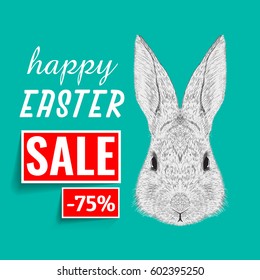 Happy Easter. Easter Eggs and Bunny Ears Vector. For flyers, invitation, posters, brochure, banners.
