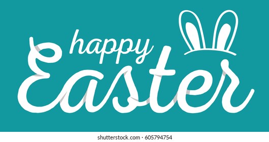 Happy Easter. Easter Eggs and Bunny Ears Vector. For flyers, invitation, posters, brochure, banners.