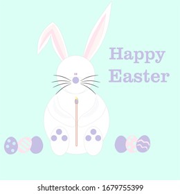 Happy Easter eggs and bunny, for greeting card, ad, promotion, poster, flier, blog, article.