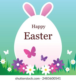 Happy Easter eggs and bunny illustration