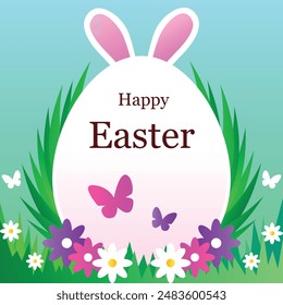 Happy Easter eggs and bunny illustration
