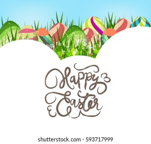 happy easter eggs colorful background