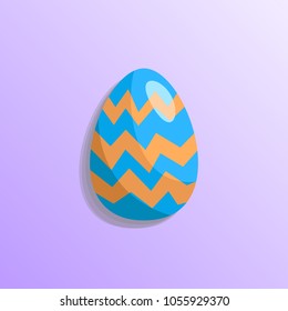 Happy Easter. Easter eggs with different texture on a white background.Spring holiday. Vector Illustration.Happy easter eggs