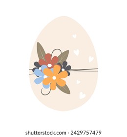 Happy Easter. Easter eggs with different textures on a white background. Spring holiday. Vector Illustration. Happy Easter eggs flat design