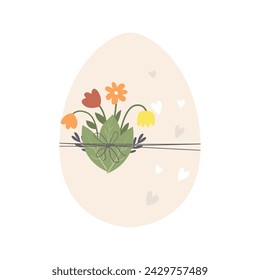 Happy Easter. Easter eggs with different textures on a white background. Spring holiday. Vector Illustration. Happy Easter eggs flat design