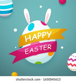 Happy Easter with eggs element. greeting card and poster design. Vector illustration