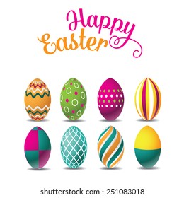 Happy Easter eggs EPS 10 vector royalty free stock illustration for greeting card, ad, promotion, poster, flier, blog, article