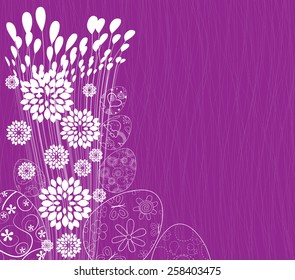 happy easter eggs and flower background
