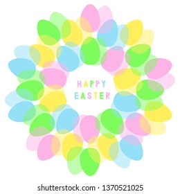 Happy Easter. Easter eggs. Easter greeting card. Vector illustration.