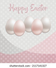 Happy Easter and eggs, greeting card, flower background pattern vector
