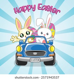 happy easter eggs for greeting card, gift card