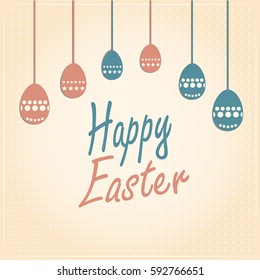 Happy Easter eggs for greeting card