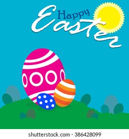 Happy Easter!! - easter eggs hunting field - colorful easter eggs - grass field - hidden easter eggs - sunny day