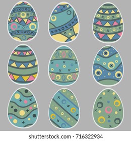 Happy Easter Eggs. Modern Design. Vector Illustration