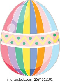 Happy Easter!. Easter eggs on white background. Spring holiday. colorful egg .Vector Illustration isolated.