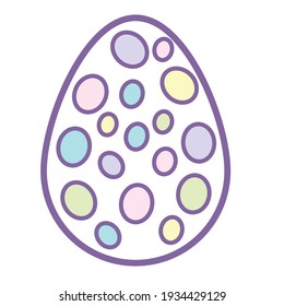 Happy Easter eggs with ornament. Black and white Happy Easter vector illustration. Boho Easter concept design in pastel, flat vector illustrations