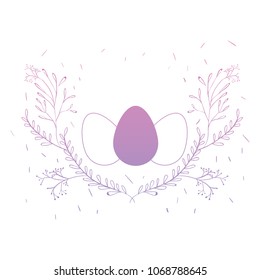 happy easter eggs paint with wreath